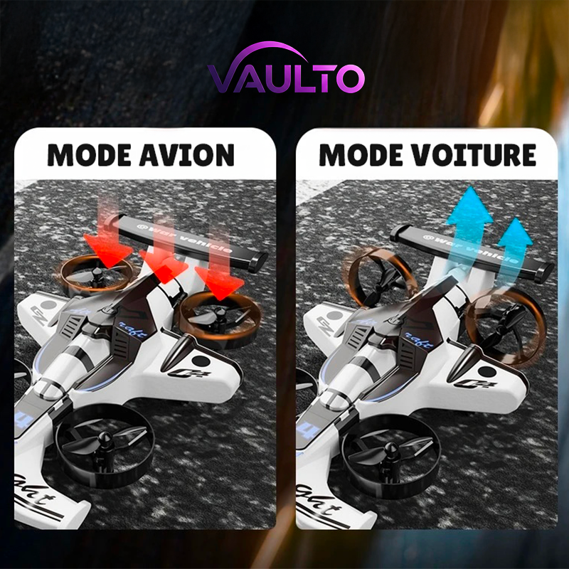 Drone 2 en 1 : Voiture et Avion Télécommandé